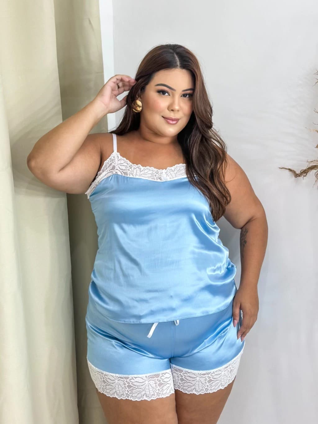 Babydoll ondinha - Azul - Imagem 1