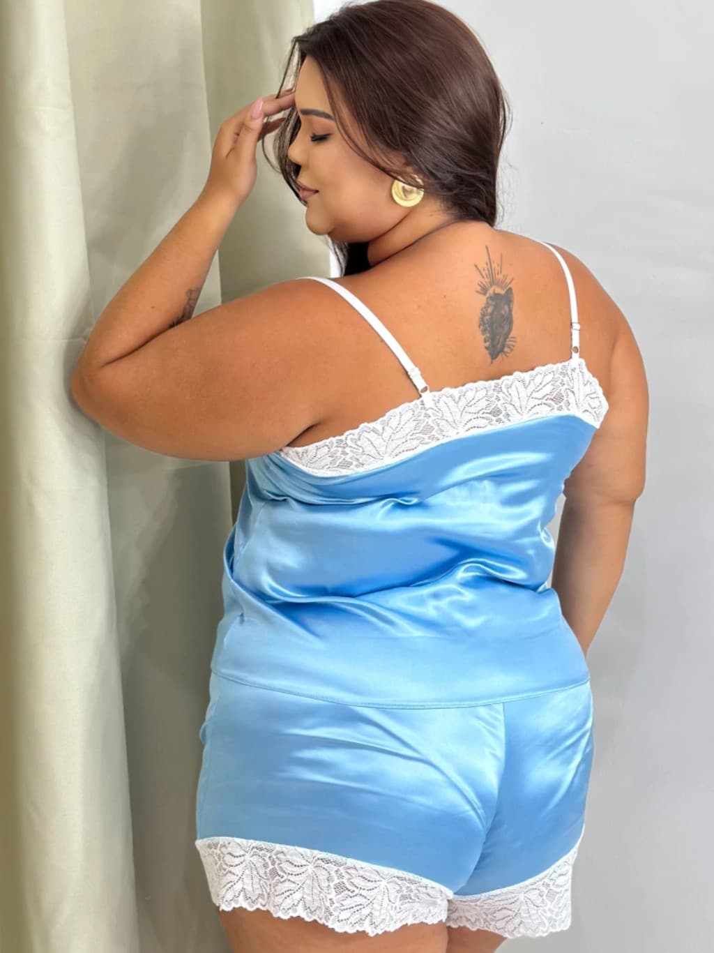 Babydoll ondinha - Azul - Imagem 2